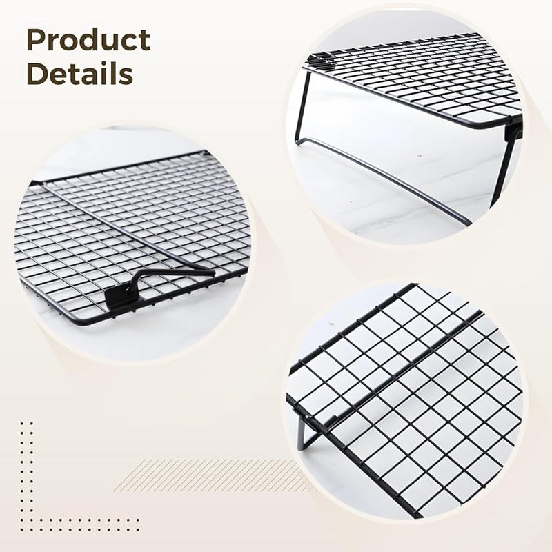 حوامل تبريد قابلة للطي بساقين 2 قطعة من الفولاذ الكربوني للخبز المتساوي توفير المساحة - Image 4