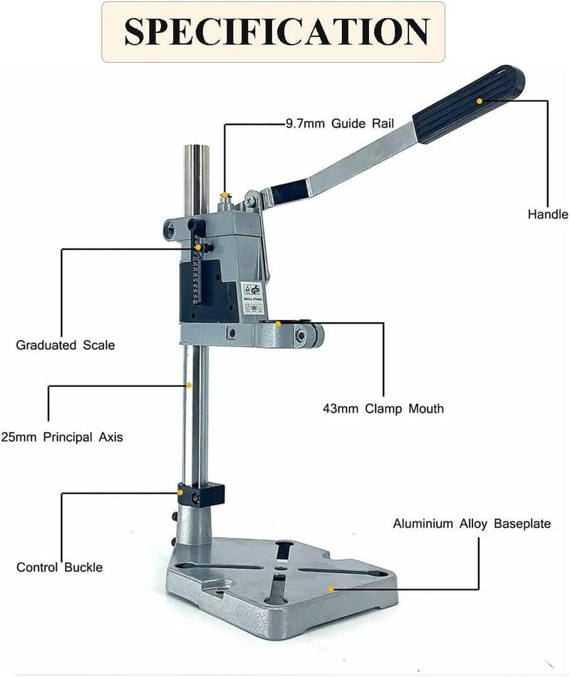 MLD MLD Bench Drill Press Stand | Drill Press Stand | Clamp Base Frame for Electric Drills | DIY Tool Press Hand Drill Holder Power Tools Accessories for Drilling in Home or Store Etc AKK-8459  - Image 2