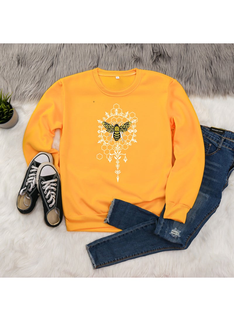 Generic - 2024 eBay Independent Station Animal Letter Print round Neck Long Sleeve Sweatshirt for Men And Women Street Style Polyester Fiber Blue - Image 1