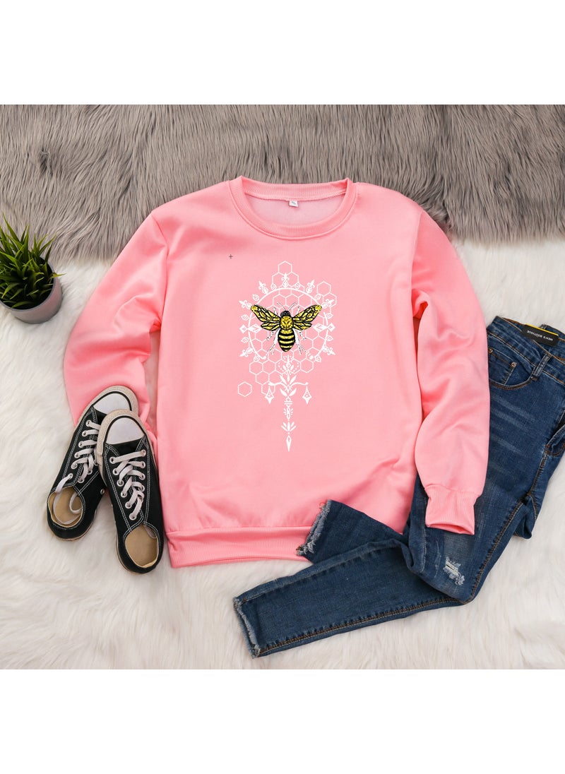 Generic - 2024 eBay Independent Station Animal Letter Print round Neck Long Sleeve Sweatshirt for Men And Women Street Style Polyester Fiber Blue - Image 1