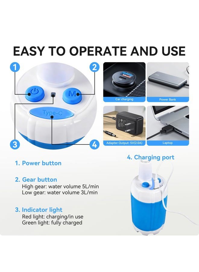 Mndstek Portable Shower, Portable Camping Shower Pump, USB Rechargeable Outdoor Showers, Waterproof Electric Portable Shower with 2 Spray Modes, 4000mah, For Camping, Hiking, Rv & Pet Cleaning (1 PACK) - Image 4