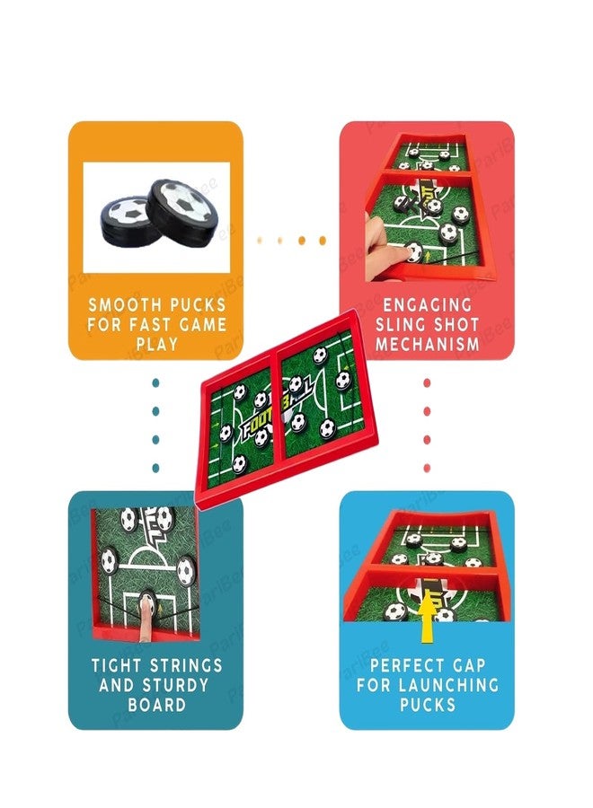 53 Arts String Game Football | Fast Sling Puck Board Game for Kids & Adults | High-Speed Tabletop Slingshot Fun for Boys & Girls | Fastest Fingers First Game | Family-Friendly Table Board Game - Image 2