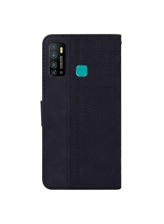 زبون جراب لهاتف Infinix Hot 9 X655C / Note 7 Lite مصنوع من الجلد المنقوش هندسيًا - Image 3