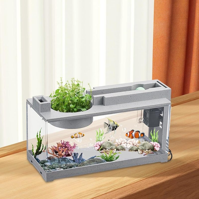 حوض أسماك بيتا المحمول بدون أضواء، حوض مائي يعمل باليو إس بي لعرضه على الطاولة - Image 4