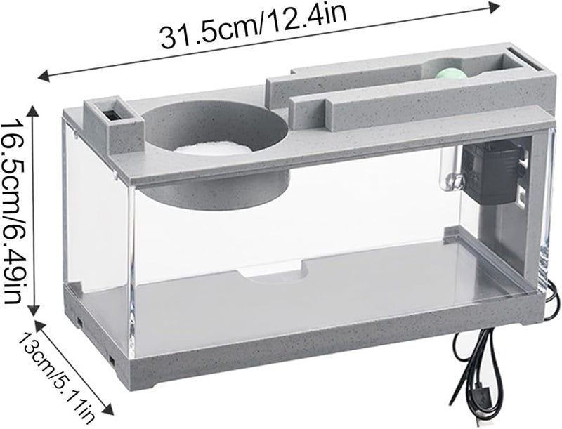حوض أسماك بيتا المحمول بدون أضواء، حوض مائي يعمل باليو إس بي لعرضه على الطاولة - Image 3