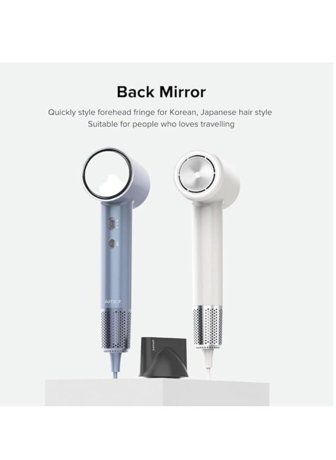 Airbot Airbot Hair Dryer High-Speed with 200mil Negative Ions, Low Noise, Temperature Control, Smart RGB Ring Light (White)  - Image 2