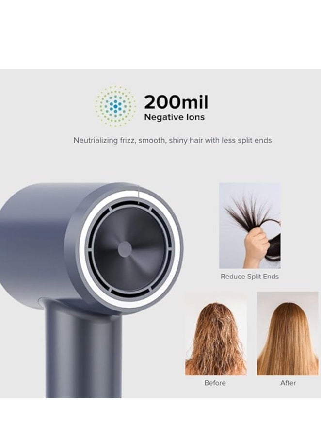 Airbot Airbot Hair Dryer High-Speed with 200mil Negative Ions, Low Noise, Temperature Control, Smart RGB Ring Light (White)  - Image 3