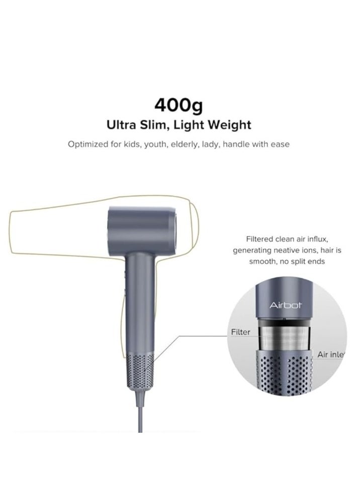 Airbot Airbot Hair Dryer High-Speed with 200mil Negative Ions, Low Noise, Temperature Control, Smart RGB Ring Light (White)  - Image 4