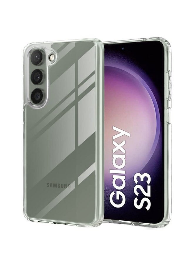 ذا جيفت كارت جراب خلفي مقاوم للصدمات فائق الجودة من TheGiftKart لهاتف Samsung Galaxy S23 5G | حماية للكاميرا | جراب خلفي صلب لهاتف Samsung S23 5G (PC & TPU، ظهر شفاف للغاية، جوانب شفافة)  - Image 1