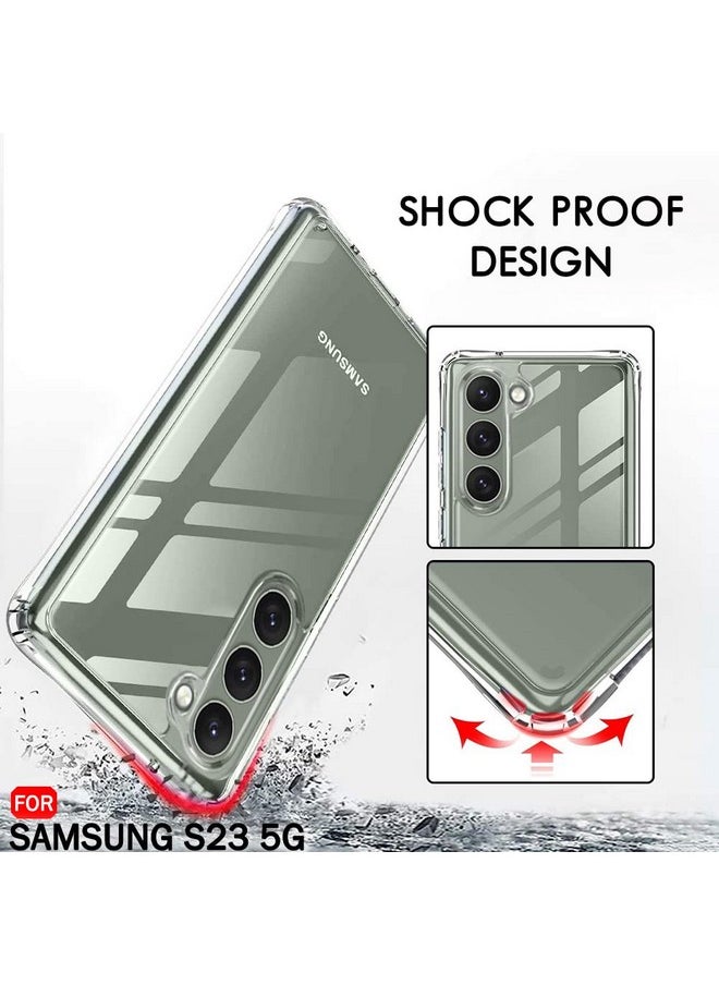 ذا جيفت كارت جراب خلفي مقاوم للصدمات فائق الجودة من TheGiftKart لهاتف Samsung Galaxy S23 5G | حماية للكاميرا | جراب خلفي صلب لهاتف Samsung S23 5G (PC & TPU، ظهر شفاف للغاية، جوانب شفافة)  - Image 5