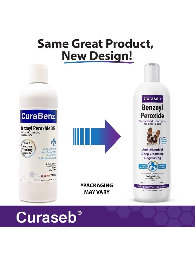BEXLEY LABS Curaseb Benzoyl Peroxide Dog Shampoo – Treats Mange, Demodex, Dandruff, Seborrhea, Pyoderma, Mites & Acne – Broad Spectrum Veterinary Formula, 12oz - Image 3