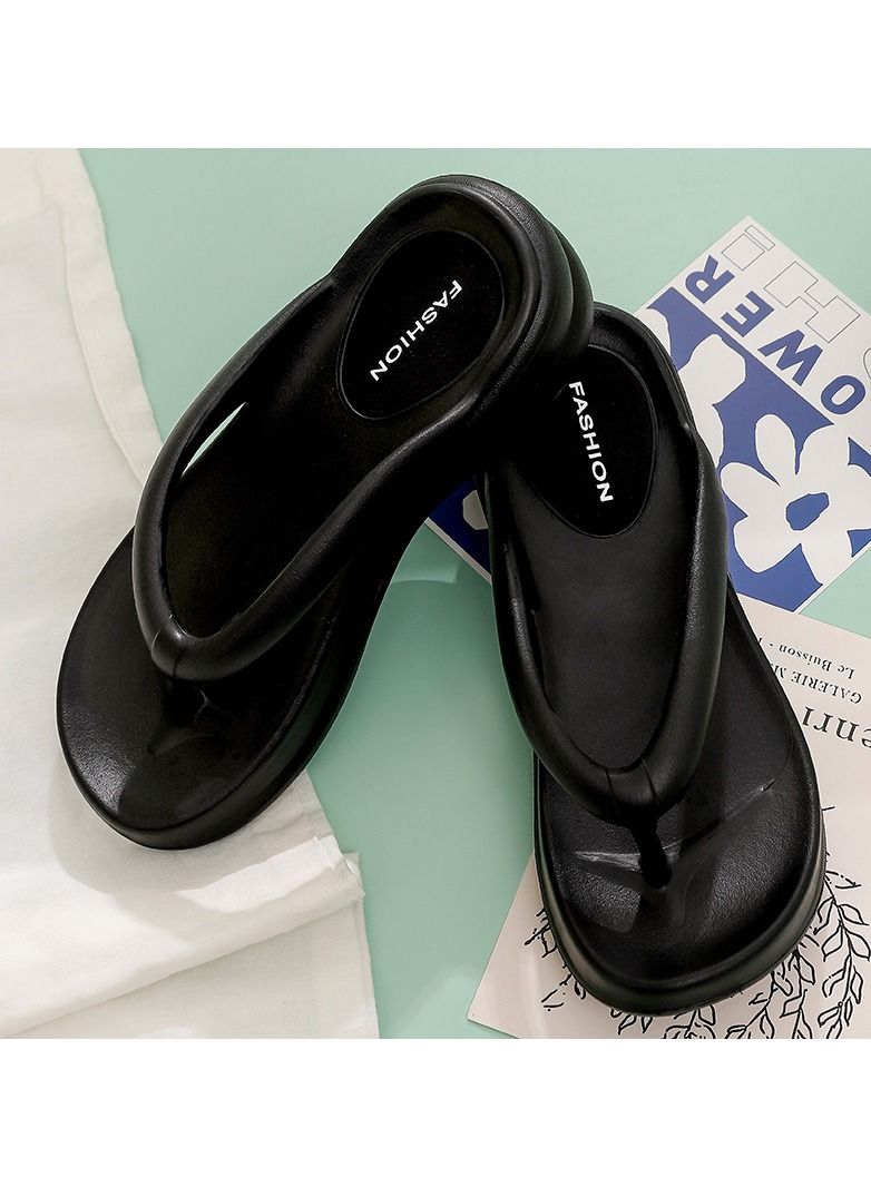 FASHION Women's Slippers Summer Outdoor Beach Shoes Casual Fashion Simple Anti-skid Wear-resistant Herringbone Slippers  - Image 1