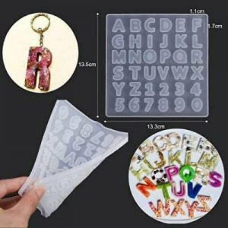 Snoogg SNOOGG Pack of 4/4 Piece of Small ABCD Mold Mould Epoxy Resin Casting Moulds for Resin, Resin Casting Big Alphabet Number Molds, Reusable Epoxy Molds for DIY Keychain Pendant Earring - Image 4