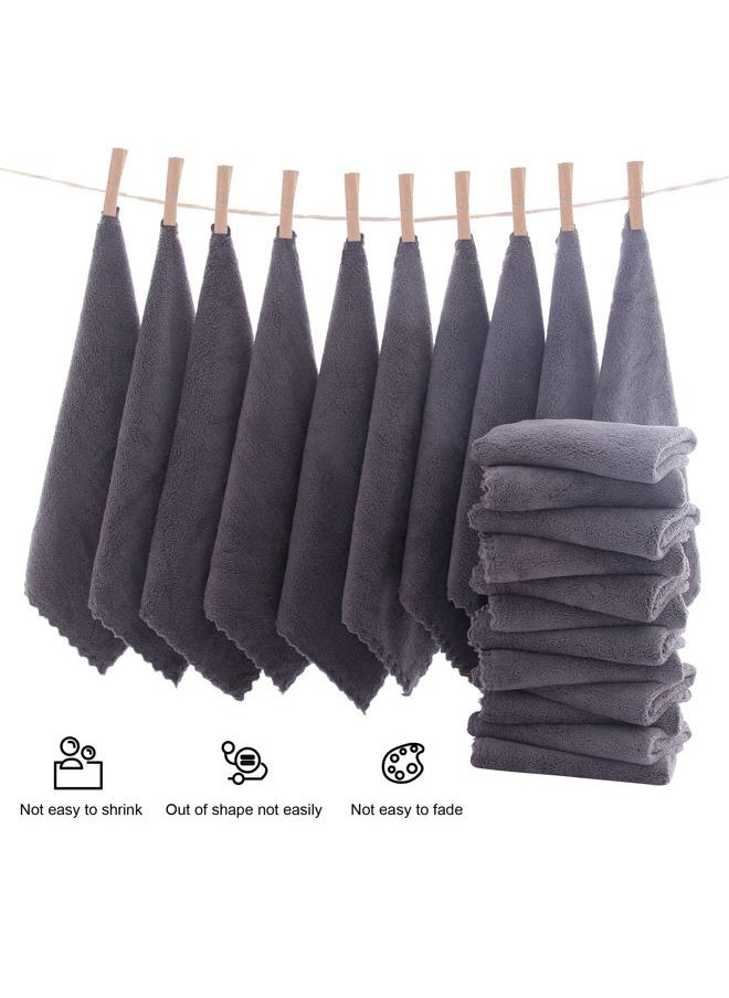 MOONQUEEN - Ultra Soft Premium Washcloths Set - 12 x 12 inches - 24 Pack - Quick Drying - Highly Absorbent Coral Velvet Bathroom Wash Clothes - Use as Bath, Spa, Facial, Fingertip Towel (Grey) - Image 1