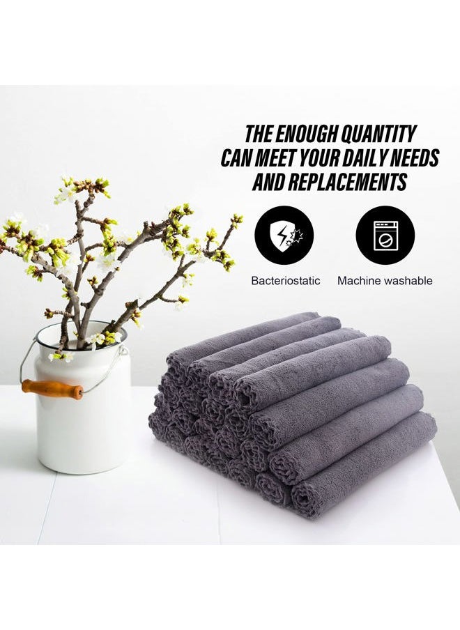 MOONQUEEN - Ultra Soft Premium Washcloths Set - 12 x 12 inches - 24 Pack - Quick Drying - Highly Absorbent Coral Velvet Bathroom Wash Clothes - Use as Bath, Spa, Facial, Fingertip Towel (Grey) - Image 1
