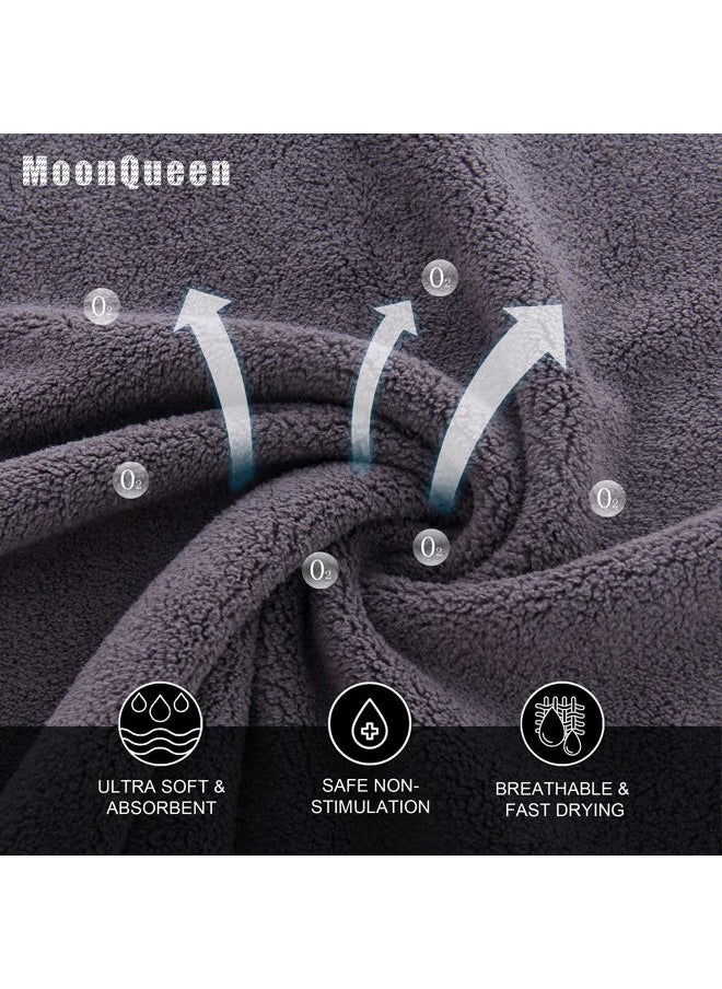 MOONQUEEN - Ultra Soft Premium Washcloths Set - 12 x 12 inches - 24 Pack - Quick Drying - Highly Absorbent Coral Velvet Bathroom Wash Clothes - Use as Bath, Spa, Facial, Fingertip Towel (Grey) - Image 1