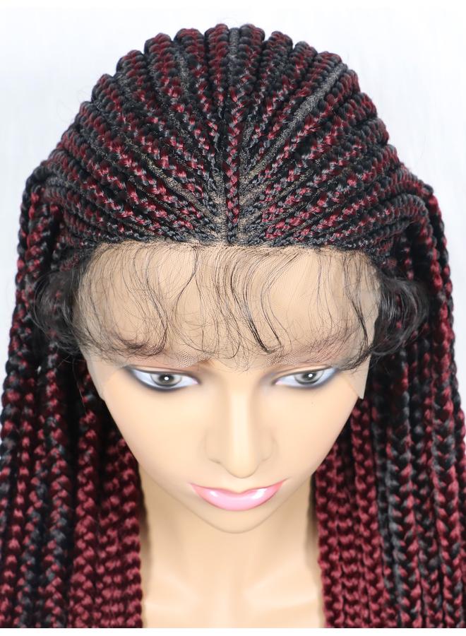Bluejw African Braid Front Lace Wig Hair European And American Wig Women's Long Straight Hair Chemical Fiber Headgear Braid Lace Wig - Image 1