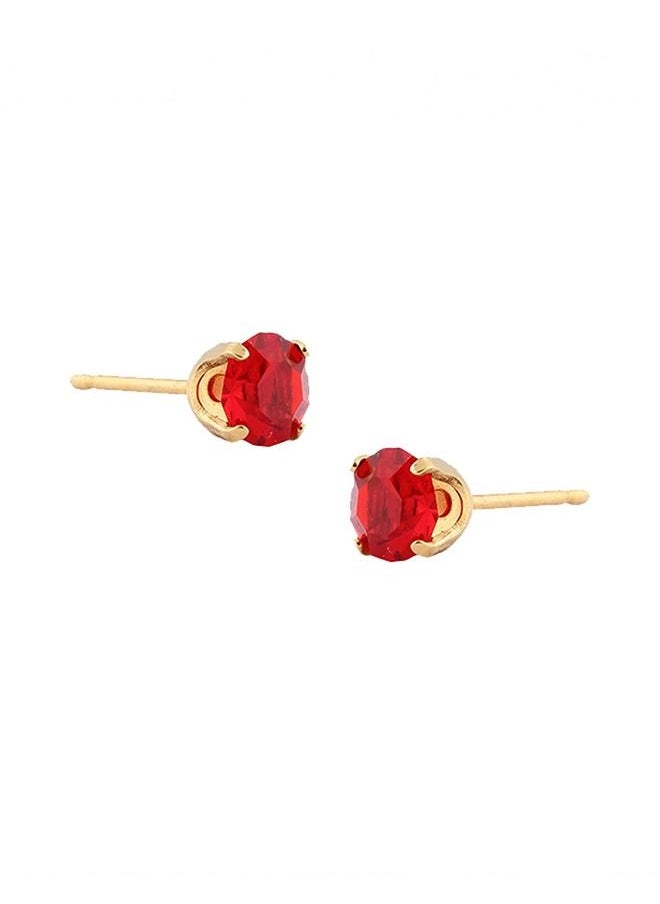 Studex - 5MM July Ruby 24K Pure Gold Plated Ear Studs - Image 1
