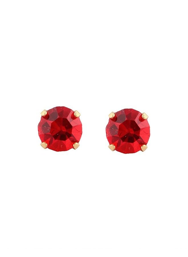 Studex - 5MM July Ruby 24K Pure Gold Plated Ear Studs - Image 1