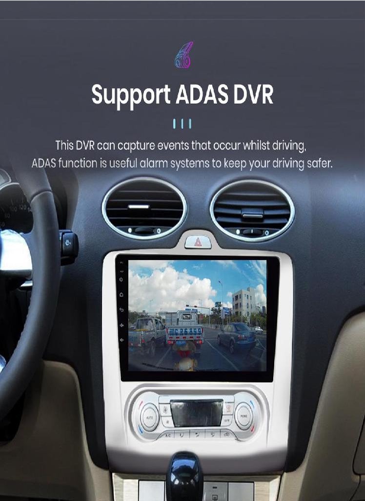 Eckek - Podofo Android 9.1 Double Din 9 Inch Car Player for Ford Focus Mk2 2004-2011 Autoradio GPS WIFI Bluetooth FM Receiver Multimedia Video Car MP5 Player - Image 1