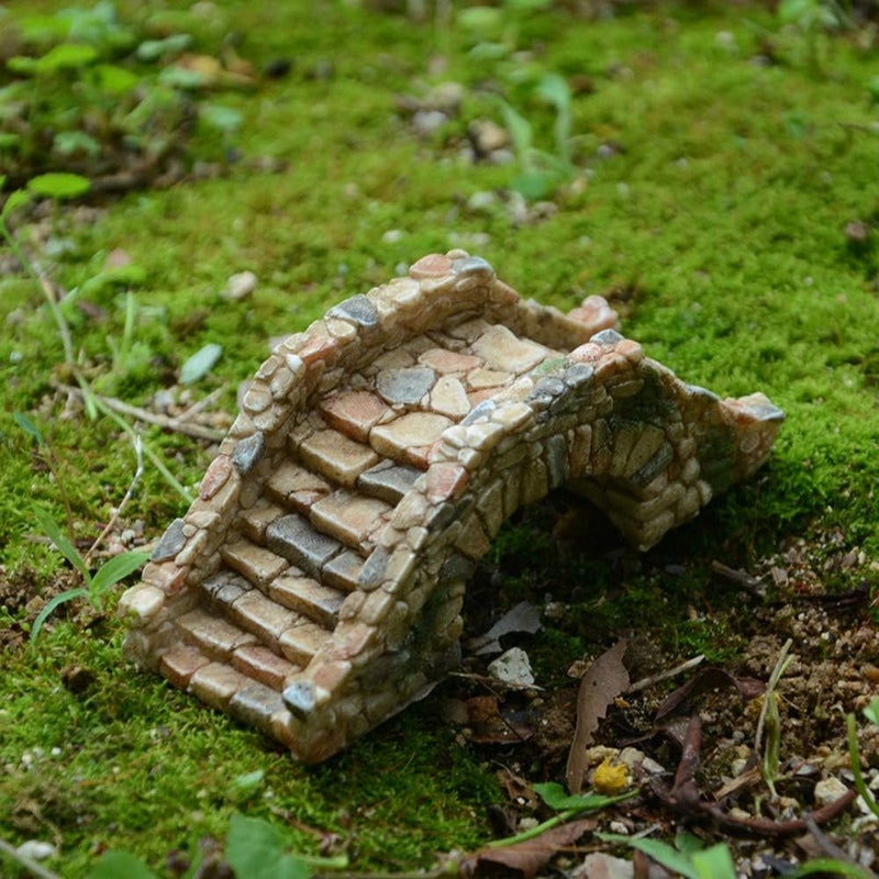 MonLiya Garden Decoration Resin Craft Mini Bridge Outdoors Artificial Bridge Set Arch Plank Bridge Rockery Bonsai House Garden Decor Fish Tank Ornament Micro Landscape Gift - Image 5