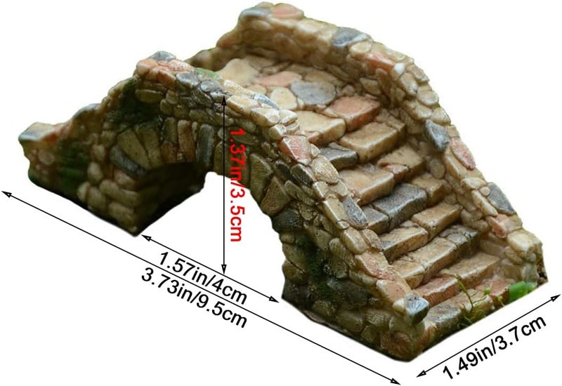 MonLiya Garden Decoration Resin Craft Mini Bridge Outdoors Artificial Bridge Set Arch Plank Bridge Rockery Bonsai House Garden Decor Fish Tank Ornament Micro Landscape Gift - Image 2