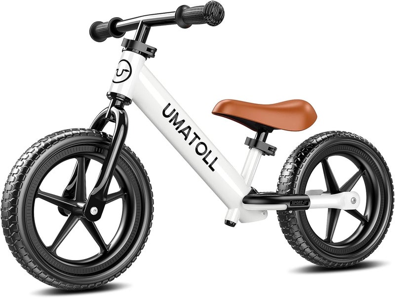 Umatoll Toddler Balance Bike for Ages 2-5, Adjustable Kids Bicycle in White - Image 1