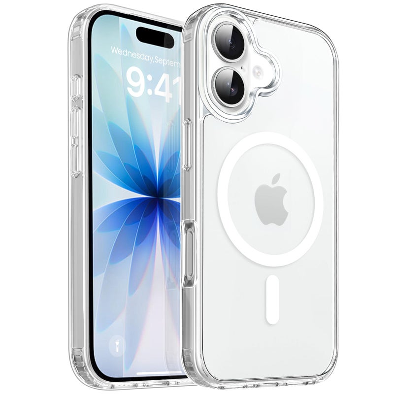 CACOE Magnetic Case for iPhone 17 6.3 inch-Compatible with MagSafe & Magnetic Car Phone Mount,Not Yellowing Anti-Scratch (Clear) - Image 1