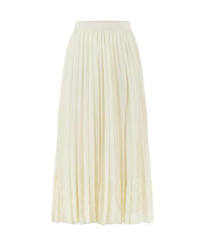 Ipekyol  Pleated Lace Hem Midi Skirt for Women | Best Price UAE