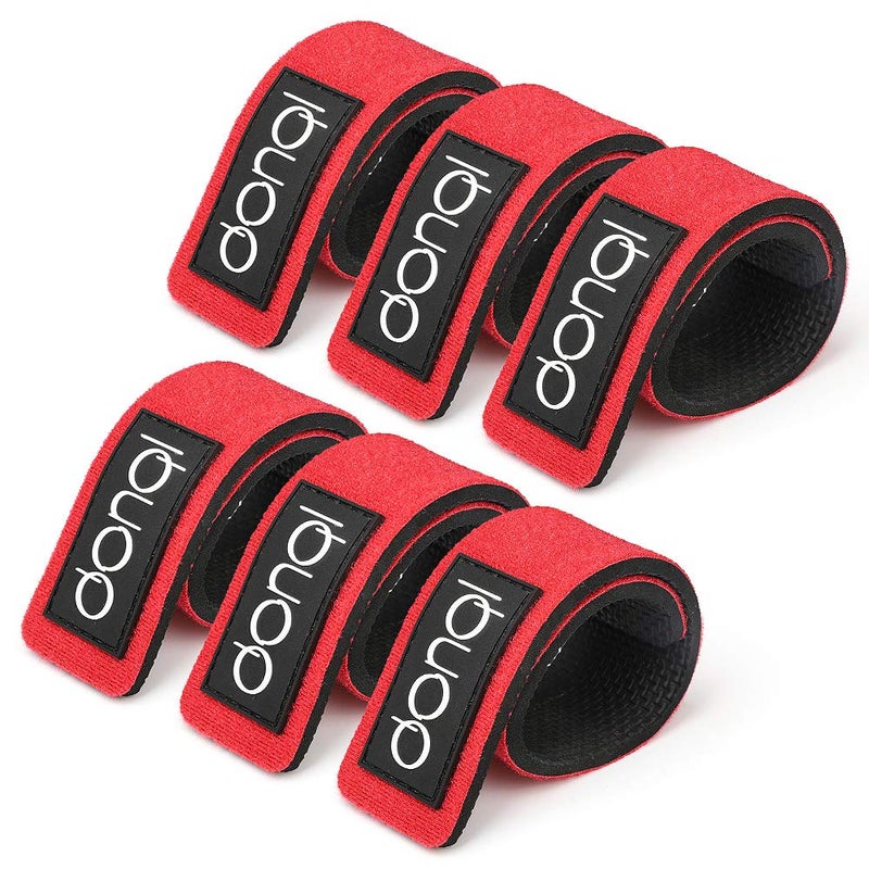 DONQL Fishing Belt, Fishing Rod Ties, Stretchy Rod Straps 25CM, Wraps Strap Holder Fish Pole Belt Elastic Casting Rods Holder Strap Belt Fish Gear Spinning Fly (Red)