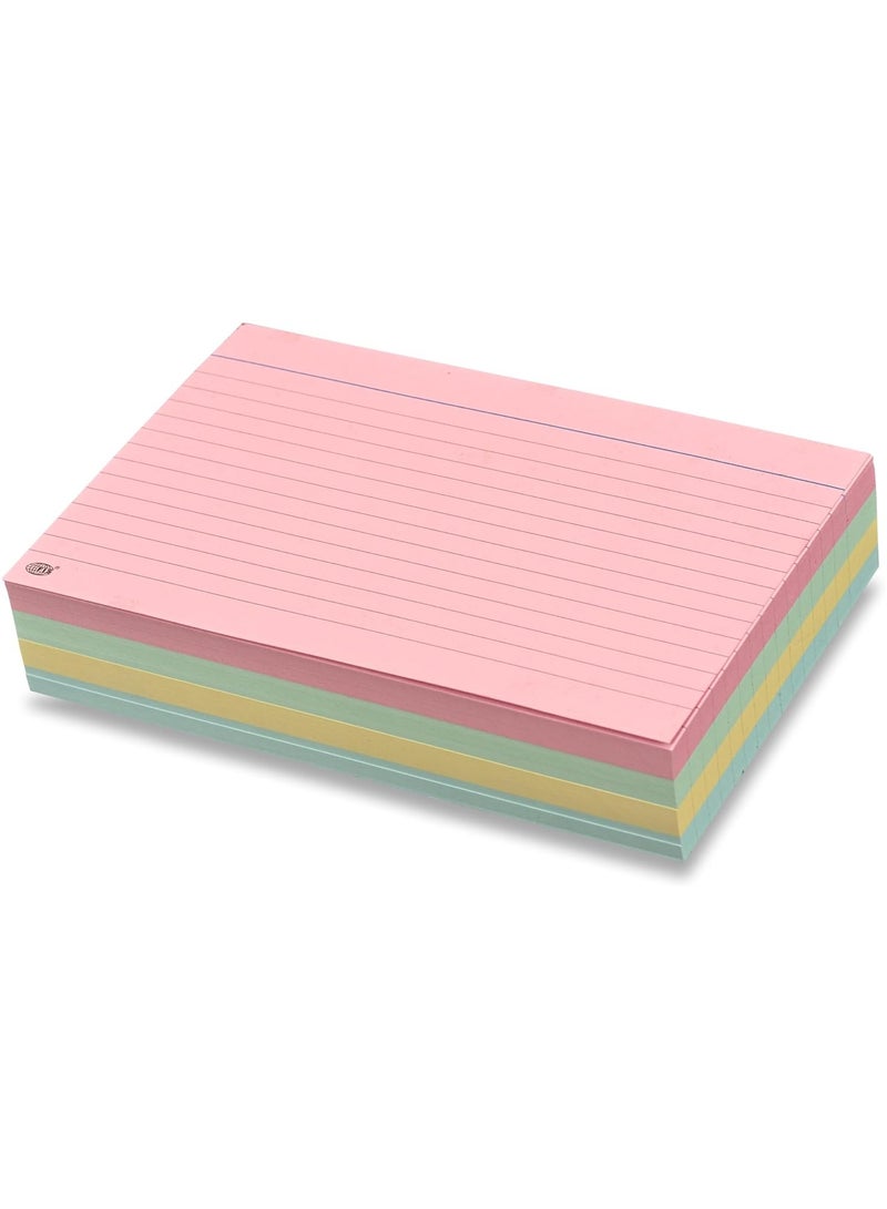 FIS® Ruled Record Cards or Index Cards, Size:5"x3 "Inches (127x76mm), Two Sides Single Ruled, 240gsm, 100 Sheets Per Packet, Packet of 3 Pieces, 4 Assorted Colors-FSIC534C-3 - Image 2