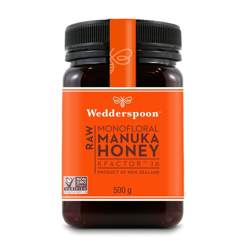 Wedderspoon Raw Premium Manuka Honey, KFactor 16, 17.6 Oz, Unpasteurized, Genuine New Zealand Honey, Traceable from Our Hives to Your Home - Image 1