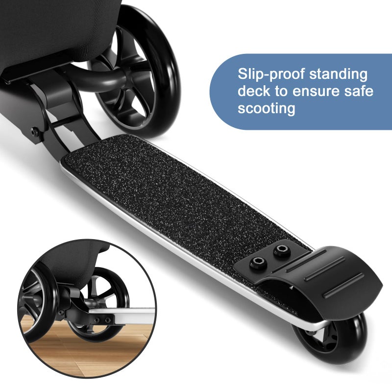 Baotree 2-in-1 Ride-On Scooter Suitcase, Scooter Luggage for Kids Ages 5-12, Foldable & Lightweight Carry with LED Light-Up Wheels - Image 4