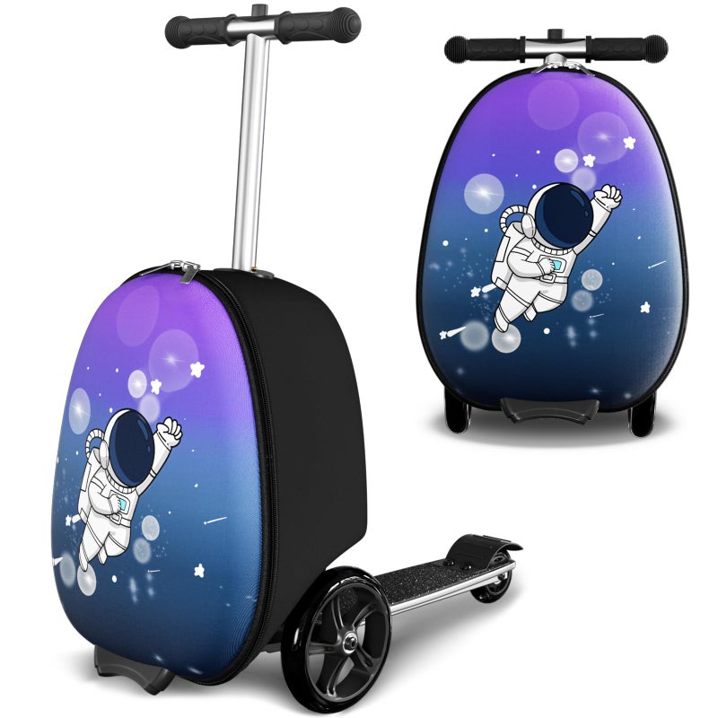 Baotree 2-in-1 Ride-On Scooter Suitcase, Scooter Luggage for Kids Ages 5-12, Foldable & Lightweight Carry with LED Light-Up Wheels - Image 1