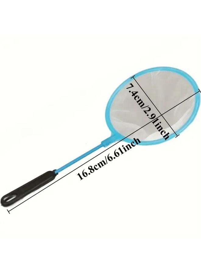 5 قطع شبكة صيد دقيقة من البولي إيثيلين عالي المرونة بمقبض أزرق ناعم لأحواض الأسماك - Image 3