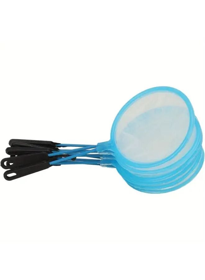 5 قطع شبكة صيد دقيقة من البولي إيثيلين عالي المرونة بمقبض أزرق ناعم لأحواض الأسماك - Image 2