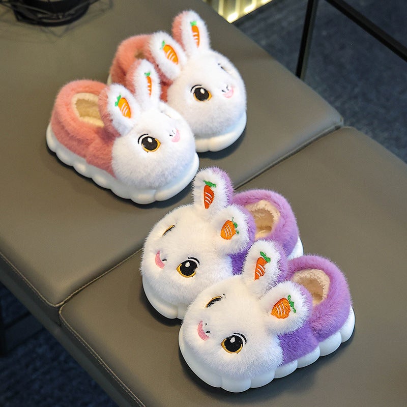 نعال شتوية للأطفال من القطن للفتيات، أميرة غير قابلة للانزلاق، دافئة، حقيبة للأطفال الصغار والكبار والمتوسطين مع أحذية قطنية شتوية - Image 3