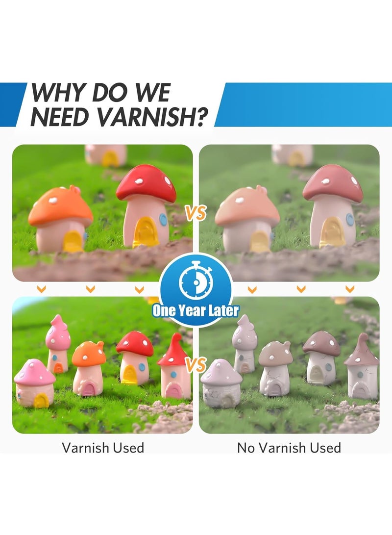 CMGTYYD Clay Varnish, 120ml Matte Air Dry Clay Varnish, Clear Sealer with 2 Brushes for Pottery, Wood, Oil Paintings Crafts Scratch Resistant, Waterproof Finish for Artworks (Matte 120Ml) - Image 5