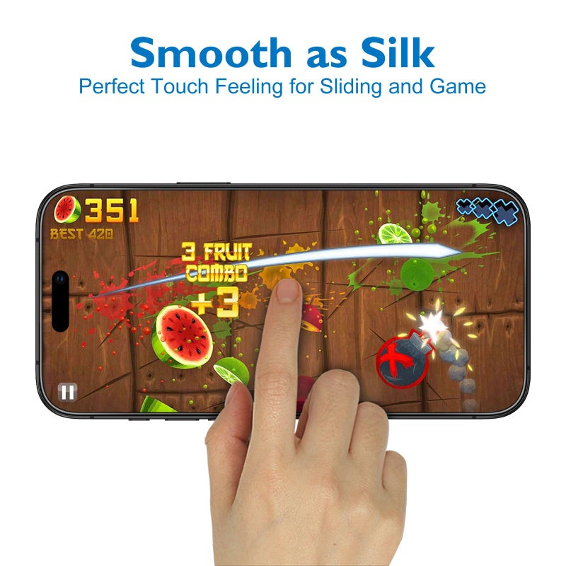 Mothca Matte Glass Screen Protector for iPhone 16 Pro (6.3 inch) Anti-Glare & Anti-Fingerprint Tempered Glass Clear Film, [Easy Installation Frame] Case Friendly, Bubble Free - Smooth as Silk - Image 5