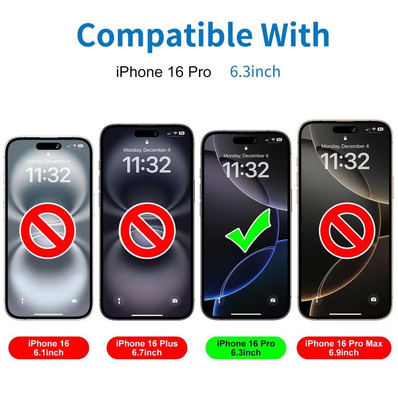 Mothca Matte Glass Screen Protector for iPhone 16 Pro (6.3 inch) Anti-Glare & Anti-Fingerprint Tempered Glass Clear Film, [Easy Installation Frame] Case Friendly, Bubble Free - Smooth as Silk - Image 2