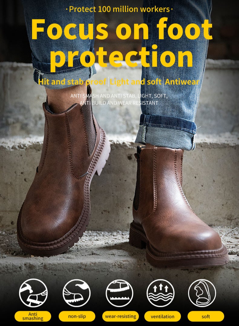 Steel Toe Safety Work Boots for Men  Women – Waterproof, Puncture-Proof, Indestructible Industrial Construction Shoes, Slip-Resistant Work Sneakers (40 EUR) - Image 4