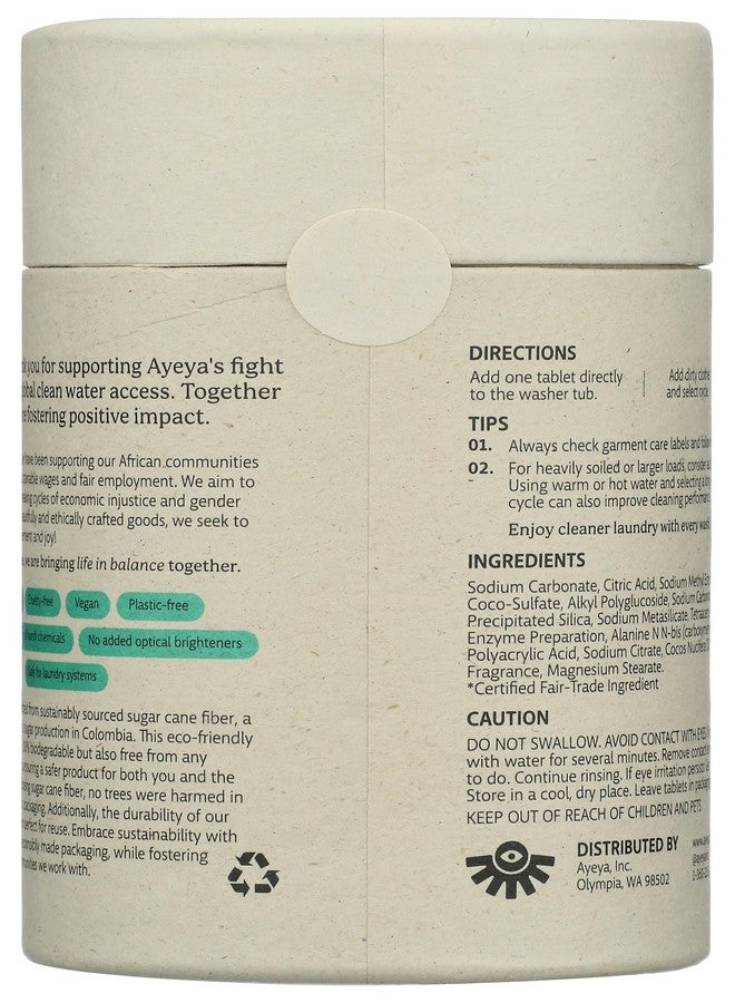 Ayeya Laundry Detergent Tablets, Fresh - Coastal Breeze, 40 Tablets - Image 2