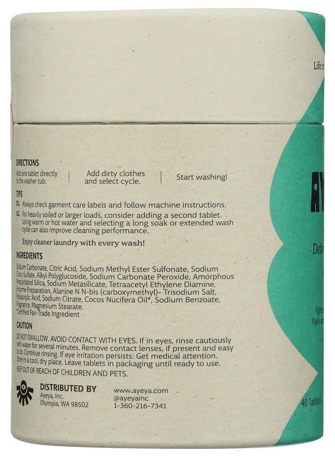 Ayeya Laundry Detergent Tablets, Fresh - Coastal Breeze, 40 Tablets - Image 5