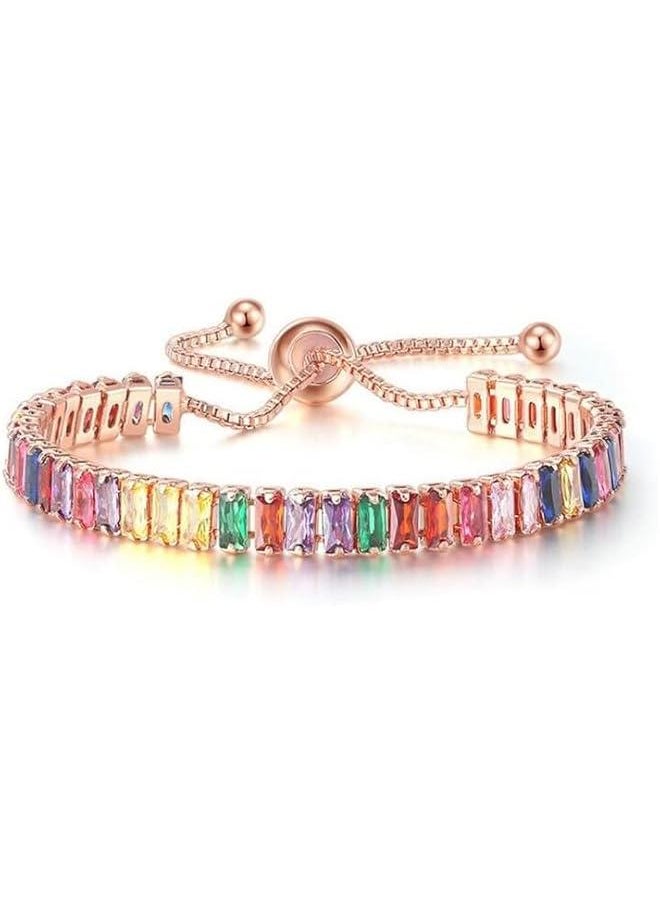 Arabest - Fashion Charm Tennis Bracelet for Women Crystal Zircon Jewelry Adjustable Gold Silver Color Box Chain Bracelets Gift Attractive - Image 1