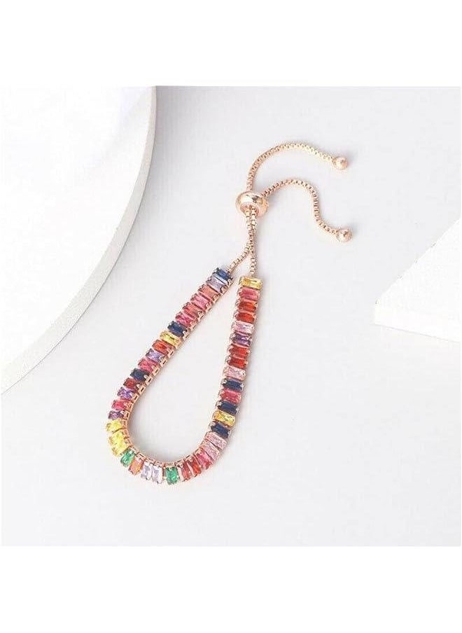 Arabest - Fashion Charm Tennis Bracelet for Women Crystal Zircon Jewelry Adjustable Gold Silver Color Box Chain Bracelets Gift Attractive - Image 1