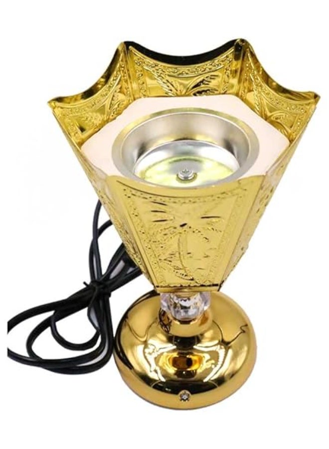 Medium Hexagonal Incense Burner – Model WF001 V – Gold - Image 1