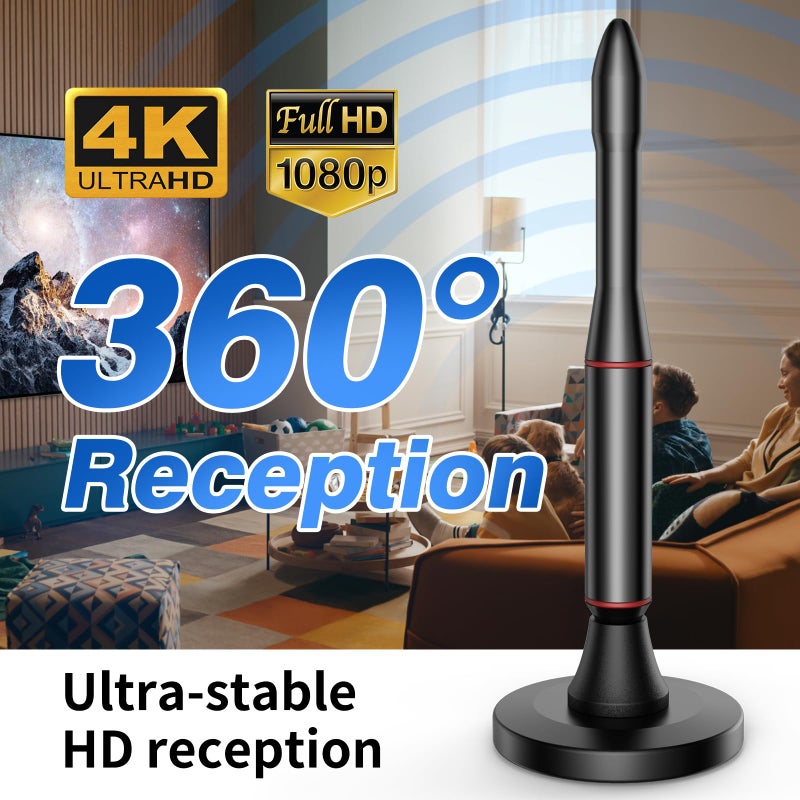 Oaitree TV Antenna Indoor,650+ Miles Long Range Digital Antenna Indoor for All TV,Antenna for Smart TV for Local Channels,Supports 4K, 1080p - Image 2