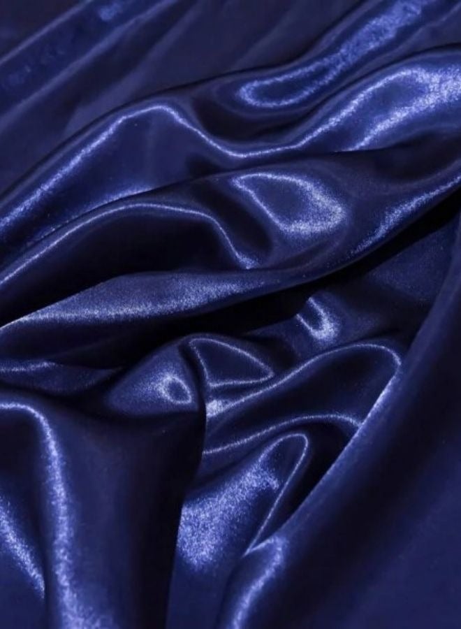 LUNA Home Silky Satin 1Piece Long Pillow Cover Navy Blue  - Image 3