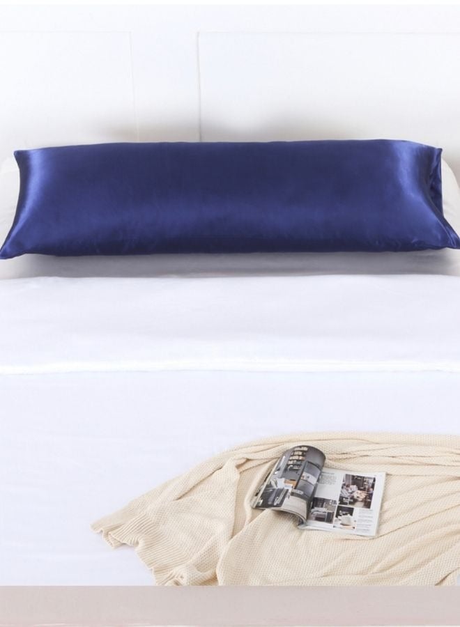 LUNA Home Silky Satin 1Piece Long Pillow Cover Navy Blue  - Image 4