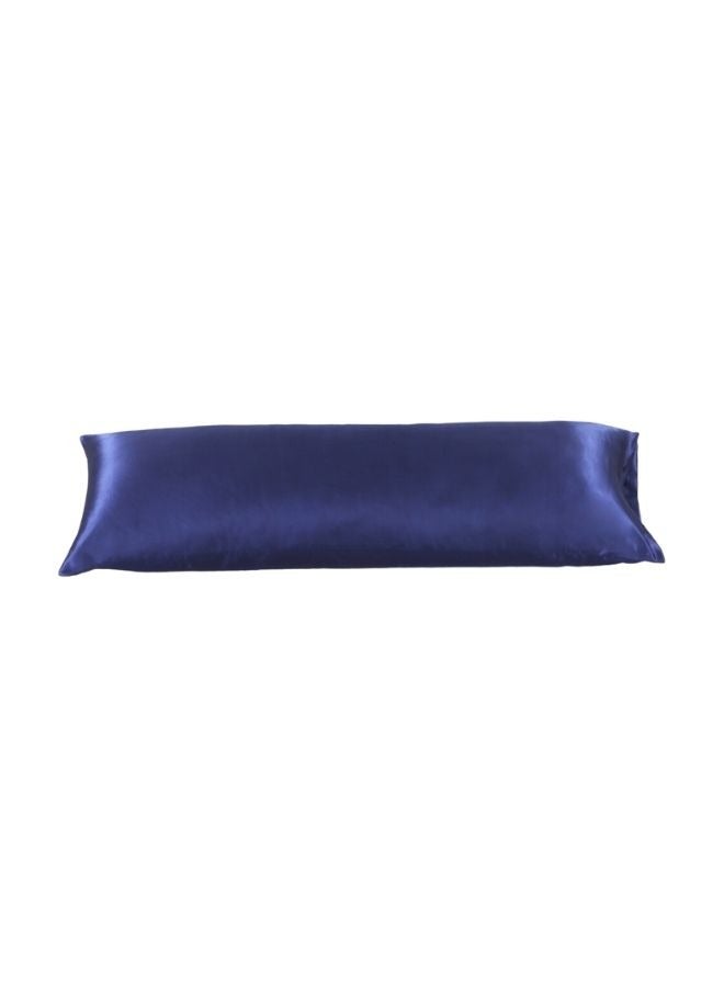 LUNA Home Silky Satin 1Piece Long Pillow Cover Navy Blue  - Image 1